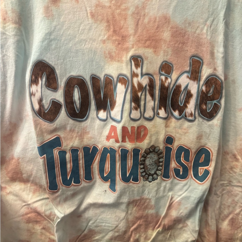 Gildan Cowhide and Turquoise Tie-Dye Tee